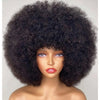 Short Afro Kinky Curly Human Hair Wig With Bangs Fluffy Natural Bob Wigs Brazilian Full Machine Made Wigs On Sale  180% Density