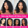 Deep Wave 13x4 Lace Front Wigs Short Bob Wig Brazilian Virgin Human Hair Pre Plucked With Baby Hair Natural 4x4 Closure Bob Wigs