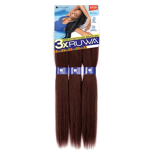 Sensationnel XPRESSION 3X Ruwa Synthetic Hair Braids Pre-Stretched Braid 24" - Lightweight, Easy to Install