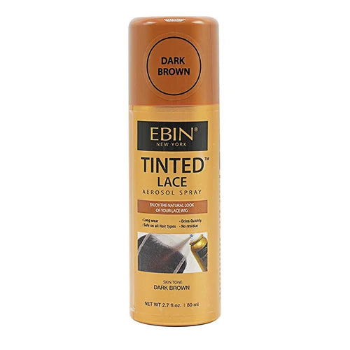 Ebin New York Tinted Lace Aerosol Spray 2.7oz/ 80ml - Quick Dry, Natural Tint, Ideal for Seamless Lace Blending