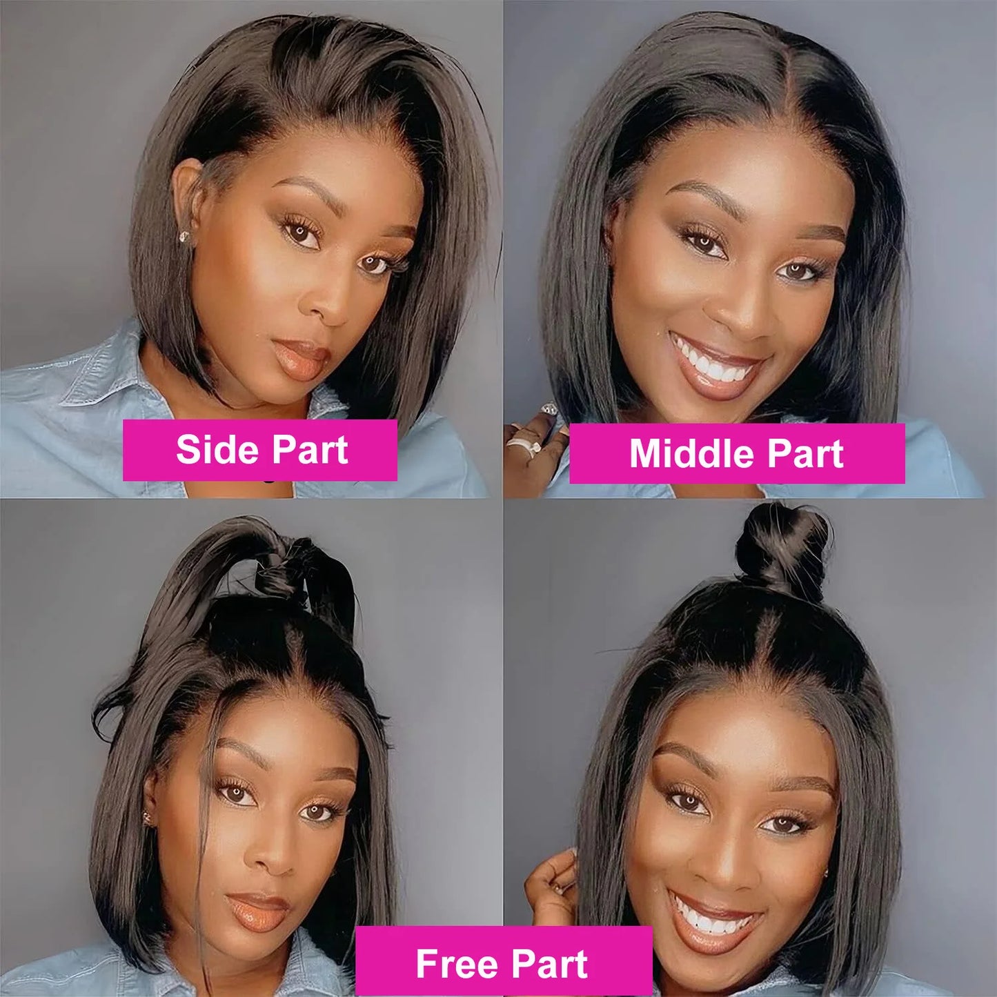 Brazilian Human Hair Wig Remy Bone Straight Hair Bob Wigs Full Machine Made Wig for Women 8-16 Inches Swiss Lace Bob Wigs 150%