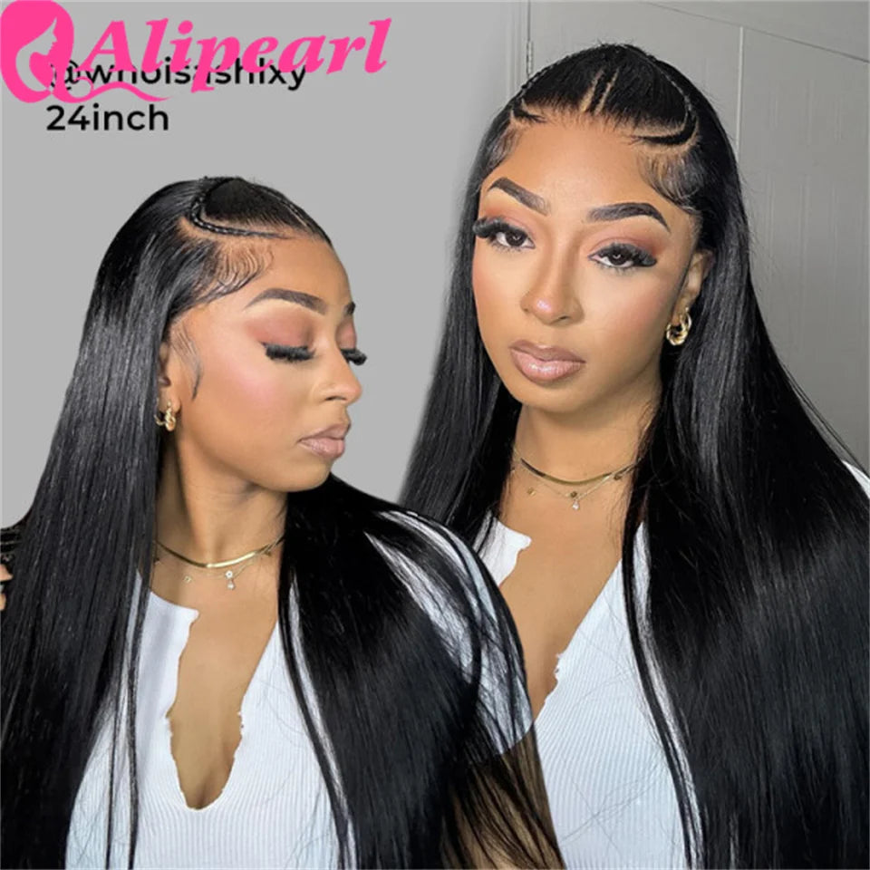 Alipearl Hair Pre Styled Human Hair 3 Part Pre Braided 13x4 Lace Frontal Wig Pre Cut Lace Pre Bleached Lace knots Ready To Go