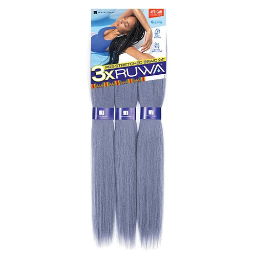 Sensationnel XPRESSION 3X Ruwa Synthetic Hair Braids Pre-Stretched Braid 24" - Lightweight, Easy to Install