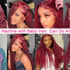 250 Density 30 Inch 13x4 99J Burgundy Deep Wave Lace Frontal Wig Curly Lace Front HD Lace Frontal Human Hair Wigs For Womem