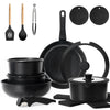 20-piece Pots And Pans Set, KIKCOIN Non-stick Ceramic Cookware Set With Removable Handles. Space-saving, Oven, Dishwasher
