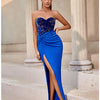 Adyce Evening Maxi Sequins Long Dress For Women Strapless Sexy High Split  Party Celebrity Patchwork Fashion Lady Dress Vestidos