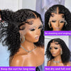 13x4 Short Bob Wig Human Hair Deep Wave 100% Brazilian Curly Human Hair Wigs Transparent Lace Front Wigs For Women Preplucked