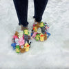 Home Slippers Women Cotton Slippers Furry Flip Flops House Shoes Cute Teddy Bear Slides Plush Pantuflas Women Cheap Slides
