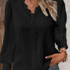 Women's Lace Stitching Shirt Loose Stitching V-neck Long Sleeve Pullover Chiffon Shirt Fall Top Simple Elegant Street Blouse