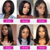 Brazilian Human Hair Wig Remy Bone Straight Hair Bob Wigs Full Machine Made Wig for Women 8-16 Inches Swiss Lace Bob Wigs 150%
