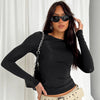 TUSHANGGE Women Long Sleeve T Shirt Spring Autumn Solid Casual Shirts Female Pullovers Tee Y2k Clothes Streetwear Crop Tops