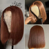 13x4 Transparent HD Lace Frontal Wig Short Bob Wig Human Hair Chocolate Brown #4 Lace Front Wigs Pre Plucked Short Straight Wig