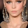 Exaggerate Big Hoop Earrings for Women Full Rhinestone Fashion Round Crystal Hanging Earrings Festival Accessories