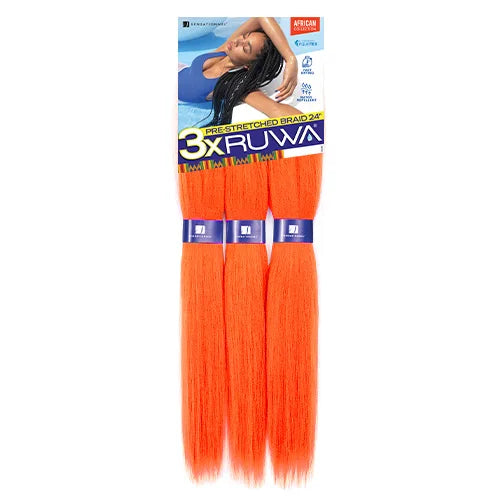 Sensationnel XPRESSION 3X Ruwa Synthetic Hair Braids Pre-Stretched Braid 24" - Lightweight, Easy to Install