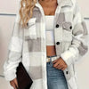 Plaid Pattern Button Front Jacket, Elegant Long Sleeve Warm Outerwear For Fall & Winter, Women's Clothing