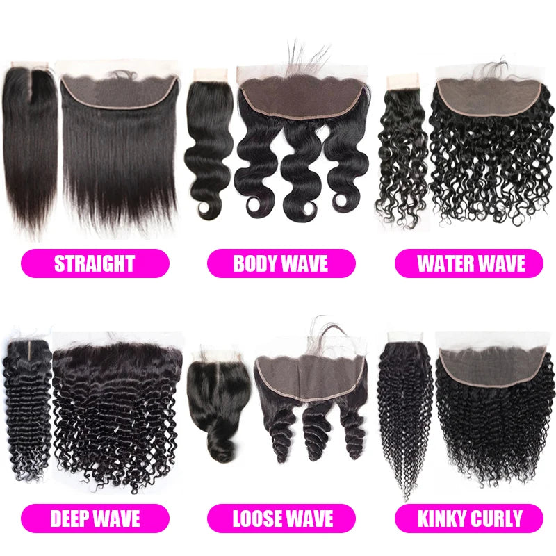 Peruvian Hair 4x4 Lace Closure Pre plucked  Straight Hair 13x4 HD Transparent Lace Frontal 100% Human Hair Natural Hair Line