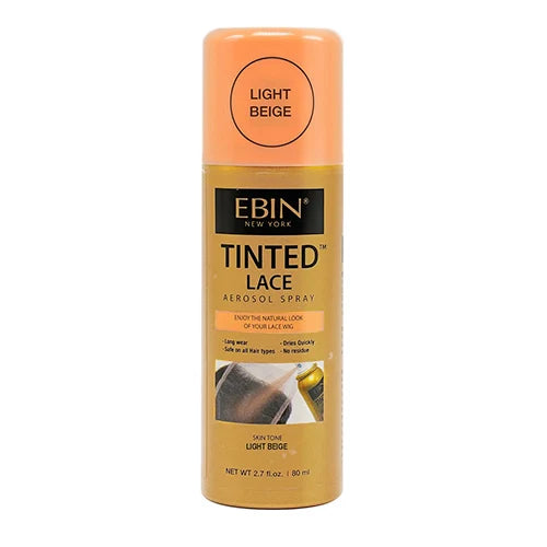 Ebin New York Tinted Lace Aerosol Spray 2.7oz/ 80ml - Quick Dry, Natural Tint, Ideal for Seamless Lace Blending