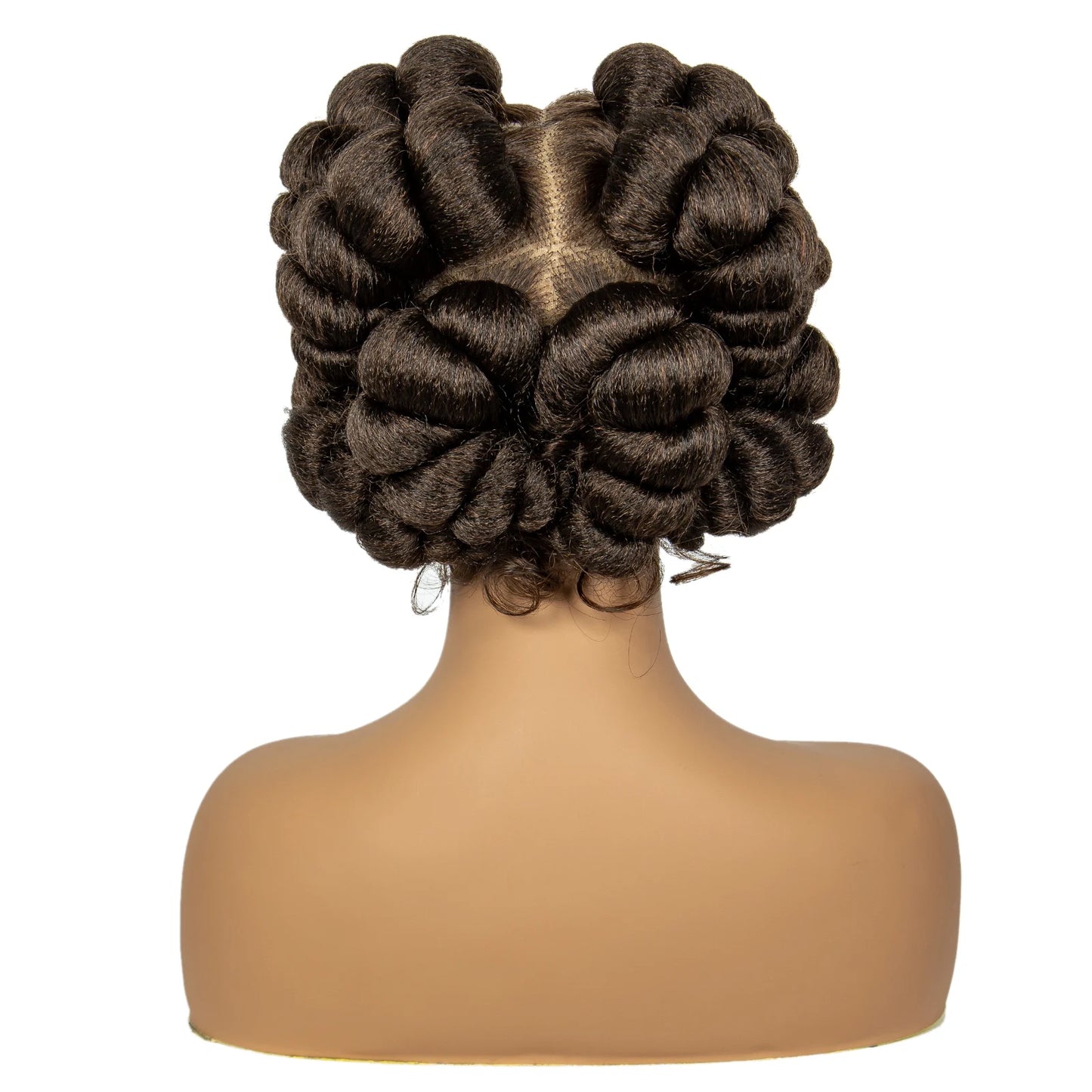 Natural Color 6Inch Transparent Full Lace Braided Wigs Short Cute Handmade Bantu Synthetic Braided Lace Wigs Knotless Braids Wig