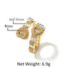 THE BLING KING Lovely Jewelry Set For Women Heart Shaped Chain Necklace Adjustable Heart Bracelet Open Heart Ring Heart Earring