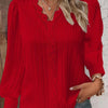 Women's Lace Stitching Shirt Loose Stitching V-neck Long Sleeve Pullover Chiffon Shirt Fall Top Simple Elegant Street Blouse