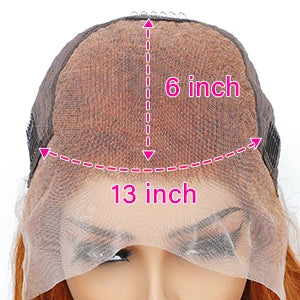 350# 13x6 200 Density 350 Ginger Orange 30 40 inch Lace Front Wig Human Hair Wigs 13x4 HD Lace Frontal Curly Wig For Woman