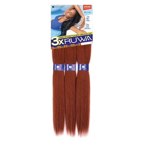 Sensationnel XPRESSION 3X Ruwa Synthetic Hair Braids Pre-Stretched Braid 24" - Lightweight, Easy to Install