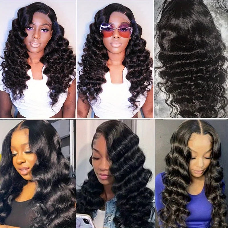 Alimice Cheap Price 4x4 Lace Closure Loose Deep Wave Human Hair Wig Glueless Transparetn Lace Closure Human Hair Wig 4x4
