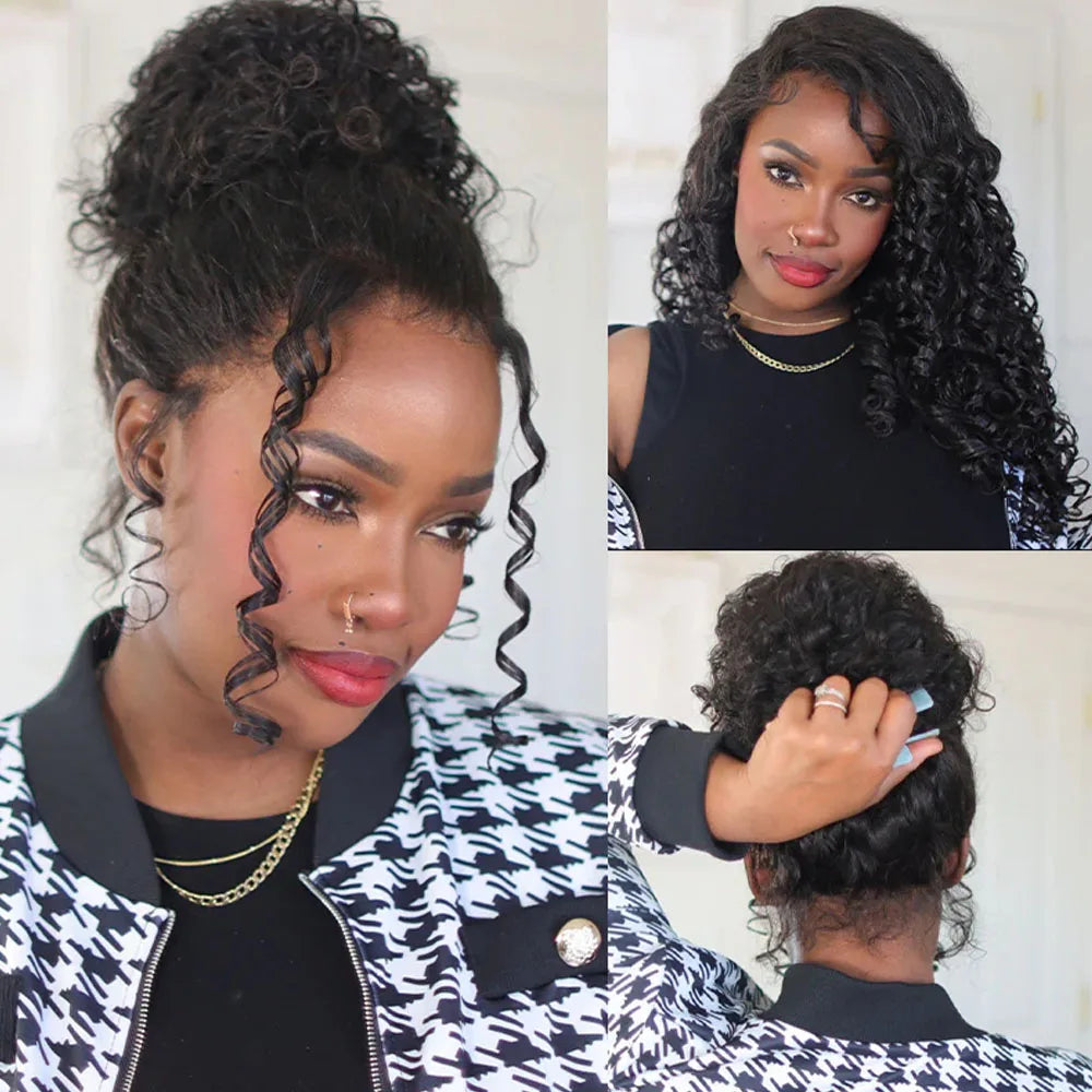 13x6 13x4 Deep Wave Frontal Wig Snug Fit Transparent 30 Inch Invisible Strap 360 Full Hd Lace Front Wig Glueless Wig Human Hair