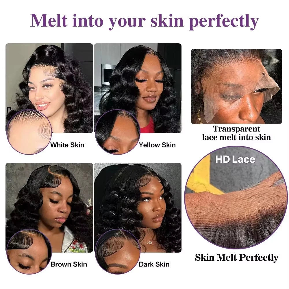 Mossily 220 Density Loose Wave 13x4 HD Lace Front Wig 40 Inch Brazilian Curly Deep Wave 13x6 Lace Frontal Human Hair Wigs Women
