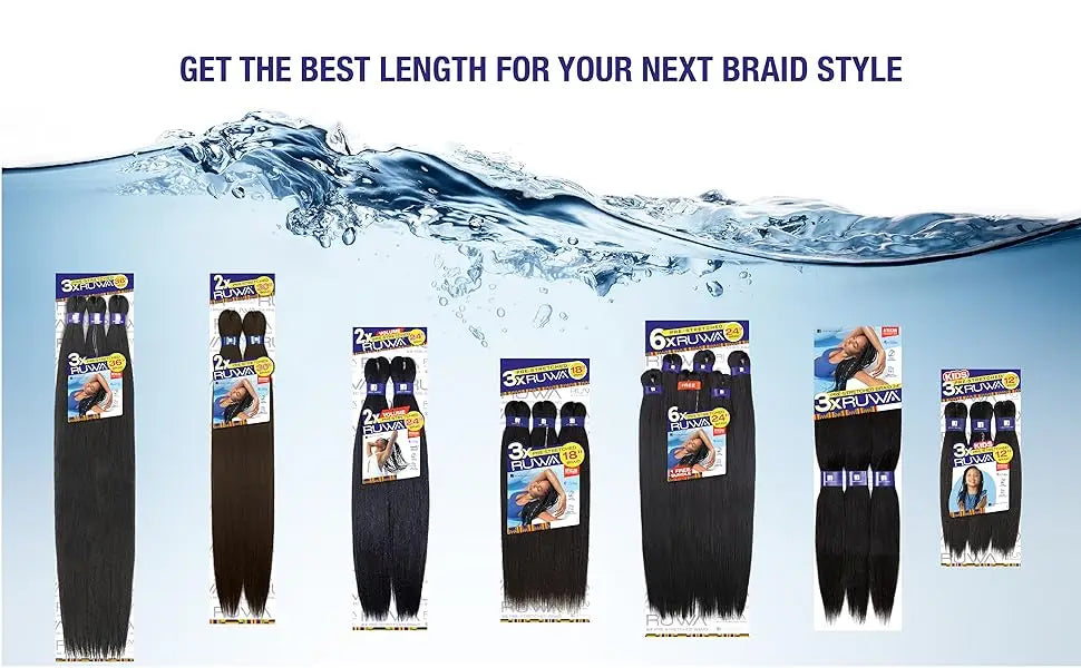 Sensationnel XPRESSION 3X Ruwa Synthetic Hair Braids Pre-Stretched Braid 24" - Lightweight, Easy to Install