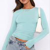 TUSHANGGE Women Long Sleeve T Shirt Spring Autumn Solid Casual Shirts Female Pullovers Tee Y2k Clothes Streetwear Crop Tops
