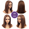 13x4 Transparent HD Lace Frontal Wig Short Bob Wig Human Hair Chocolate Brown #4 Lace Front Wigs Pre Plucked Short Straight Wig