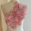 1 Piece Green 3d Bead Flowers Applique For Couture Dance Costume Embroidery Sewing On Patches For Wedding/Evening Dress
