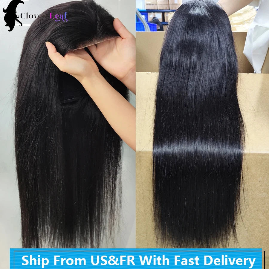 28 30 Inch 6x4 4x4 Pre-Cut Glueless Wig Human Hair Ready To Wear Straight Glueless Wigs Pre-Plucked Top Brazilian Wigs for Women