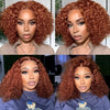 Brown Curly Lace Front Human Hair Wigs 200 Density 13x4 Full Frontal Brown Colored Deep Water Wave Wigs HD Lace Wigs