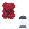 25cm Teddy Rose Bear With Box Artificial PE Flower Valentine's Day Girl Friend Women Mother's Day Gift Wedding Brithday Party