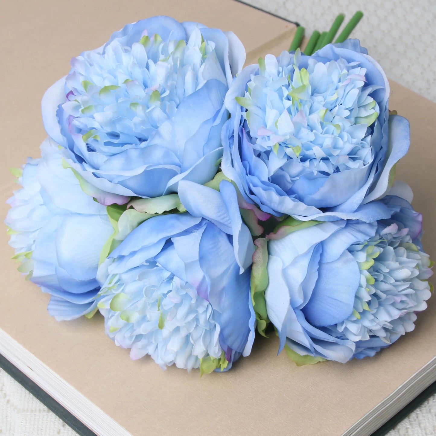 5Big Heads 11cm Diameter Rose Pink Peony Artificial Flowers Bouquet Fake Flower for Home Bride Wedding Decoration Marriage Decor
