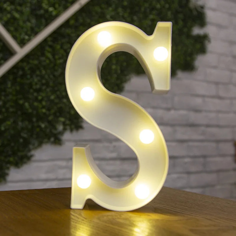 Luxury Alphabet Letter LED Lights Luminous Number Lamp  Battery Night Light for Home Wedding Birthday Christmas Party Decoration