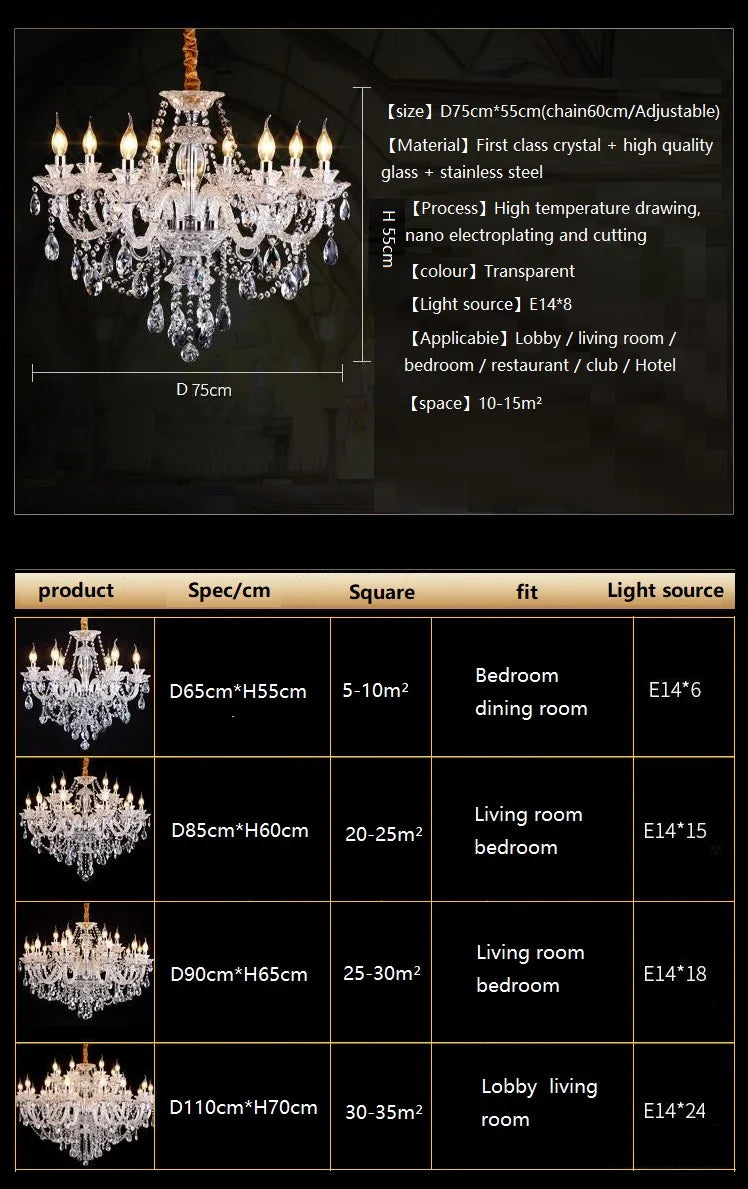 Luxury New K9 Modern Crystal Lustres De Cristal Lamps Chandeliers AC110V/220V Home Decoration Lighting Fixture for Living Room