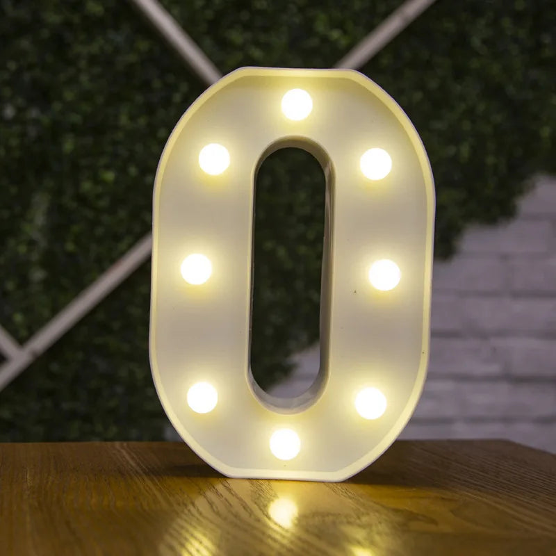 Luxury Alphabet Letter LED Lights Luminous Number Lamp  Battery Night Light for Home Wedding Birthday Christmas Party Decoration