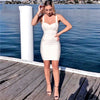 2025 New Women Sexy Spaghetti Strap Rayon HL Elastic Celebrity Bandage Dress Bodycon Mini Club Evening Party Dresses Drop Ship