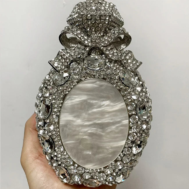 In Stock Lady Diamond Dinner Rhinestone Stone Crystal Women Party Hard Purse Bride Evening Bridal Wedding Hardside Clutch Bag
