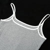 Kliou strap backless sexy bodycon midi long dress new women high waist cotton striped dresses elegant fashion party clothes