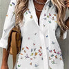 Temperament Women Shirt Loose Long Sleeve Shirt Women Casual Printed Women Top