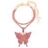 Iced Out Crystal Rhinestones Butterfly Pendants Anklet Chain For Women Multi-layer Big Rhinestones Tennis Chain Ankle Jewelry