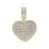 In Stock Iced Out Bling Women Jewelry 5A White Cubic Zirconia Heart Shaped Pendant Necklace With Tennis Box Chain