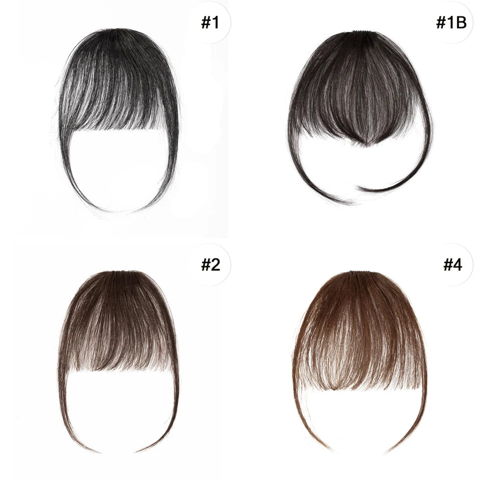 S-noilite 3g Air Bangs Wig Human Natural Black Brown Thin Invisible Fake Hairpiece Clip In Fringe Human Hair Extension For Women