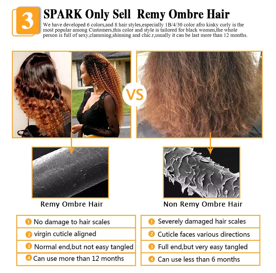 Ombre Ginger Orange Straight Hair Lace Closure Wig Ombre Human Hair Wigs Lace Frontal Wig Colored Wigs For Black Women