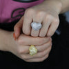 Full Micro Paved CZ Hollow Heart Ring High Quality Iced Out Bling Cubic Zirconia For Women Girlfriend Valentines Finger Jewelry