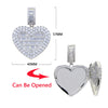 Iced Out Bling Can Be Opened Heart-shaped Photo Pendant Necklace Hearts Tennis Chain Cubic Zirconia Fashion Women Men Jewelry